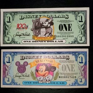 New Disney 65th and 100th Years $1 Bills
